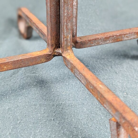 Vintage Wrought Iron Mug Holder  Metal Coffee Cup Stand Rustic 16" x 8" Holds 4 - Picture 10 of 16